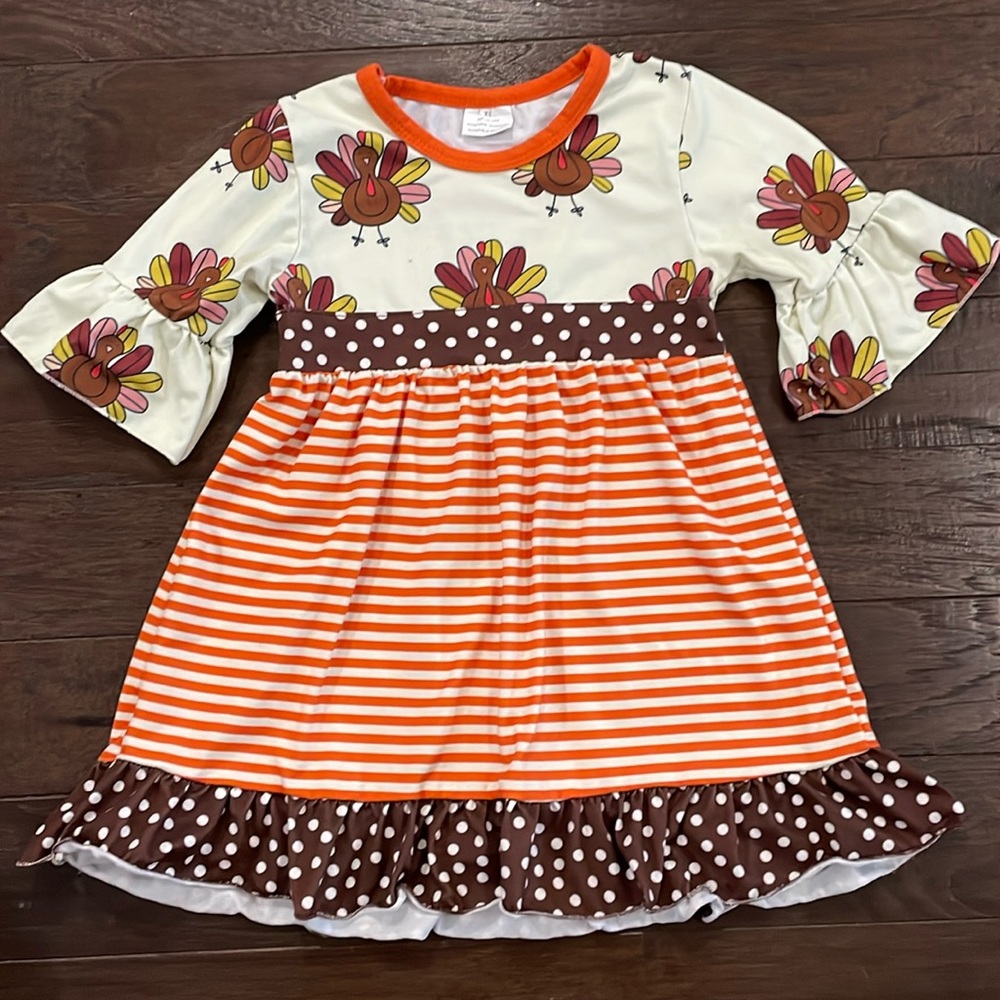 Thanksgiving Turkey Dress Girls 12-18M
